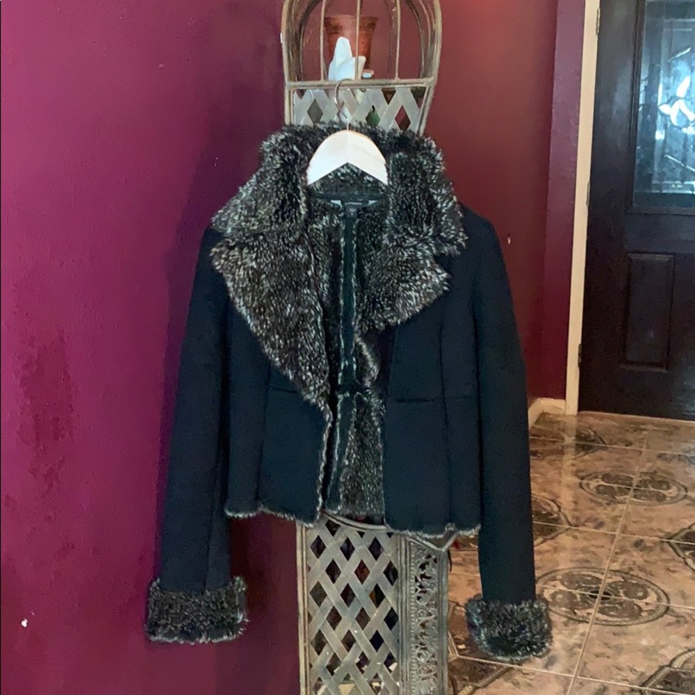 Faux Fur lined cropped jacket